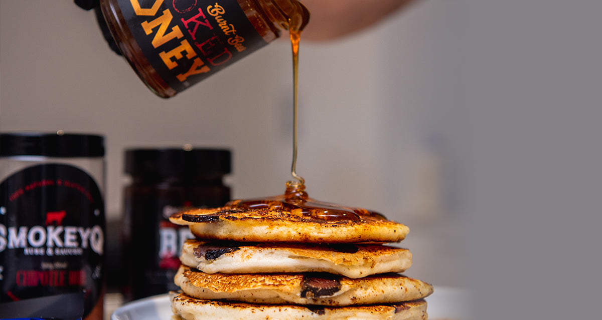 SWEET HOG RUB & SMOKED HONEY BILTONG PANCAKES