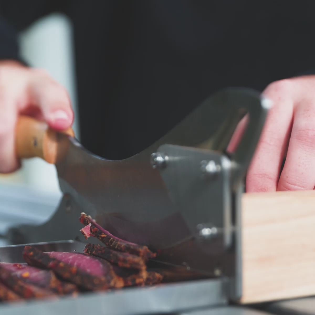 Load video: The Jerky Co. Biltong Slicer