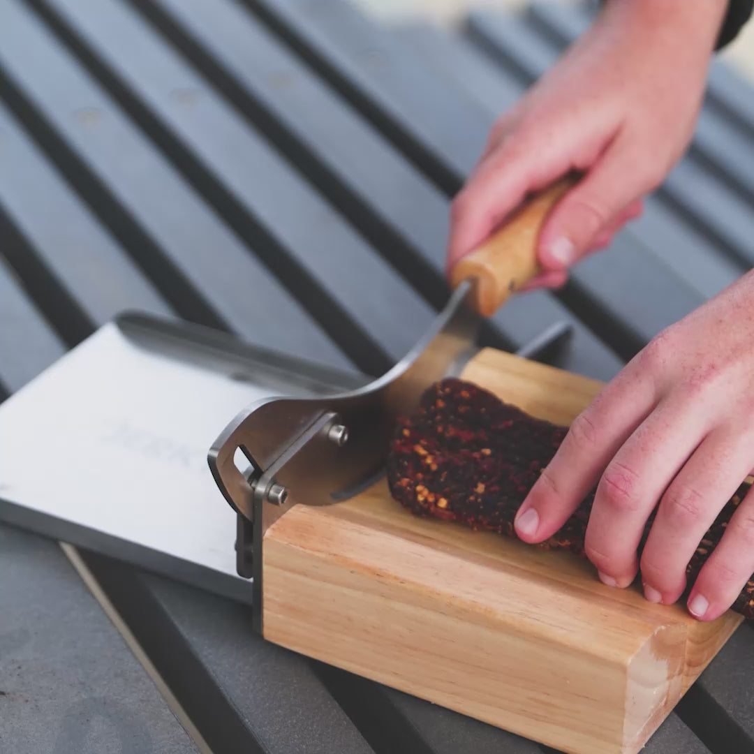 Load video: The Jerky Co. Biltong Slicer