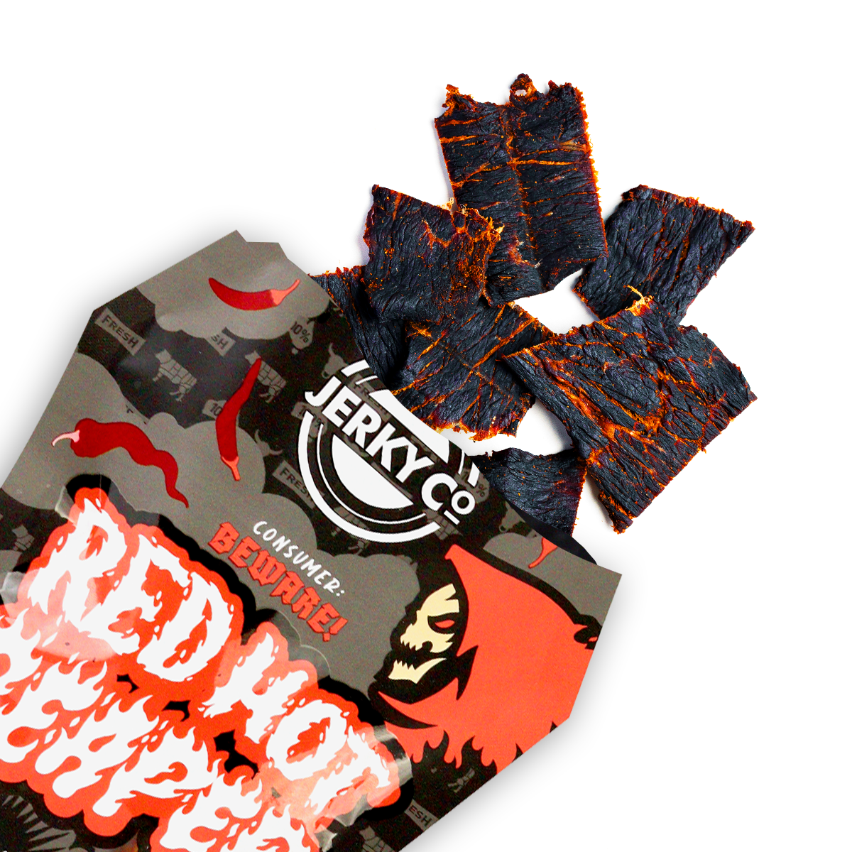 Spicy Beef Jerky Red Hot Reaper Chilli The Jerky Co 3889