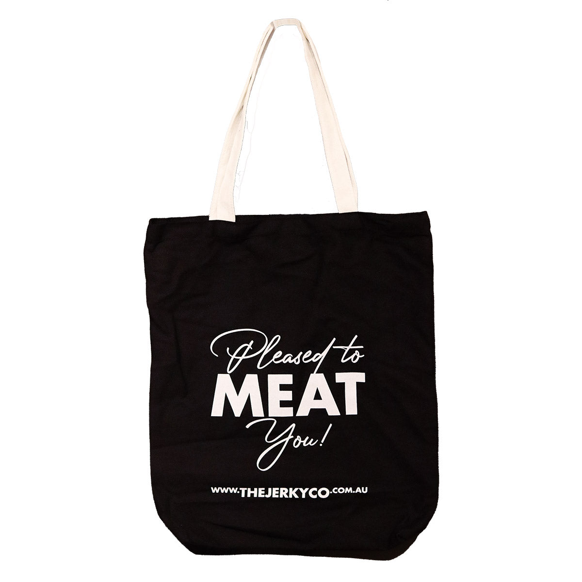 "Pleased To Meat You!" Black Tote Bag
